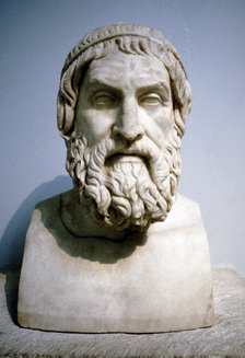 Marble portrait bust said to be of Sophocles, Athenian writer of tragedies. Artist: Unknown