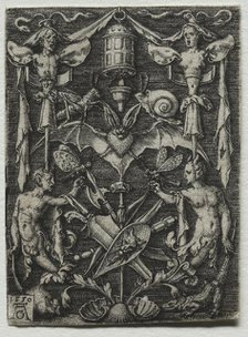 Ornament Design with a Bat in the Center, 1550. Creator: Heinrich Aldegrever (German, 1502-1555/61).