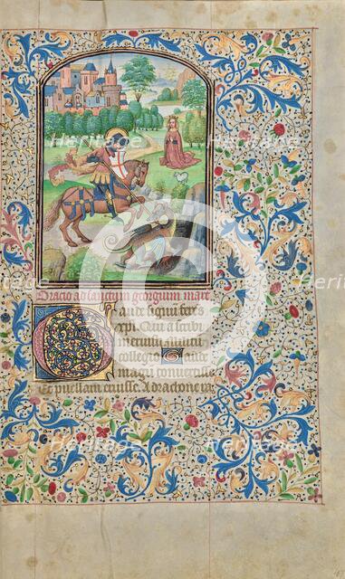Saint George and the Dragon; Arenberg Hours, early 1460s. Creator: Willem Vrelant.
