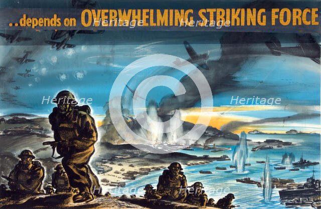 '[Victory]...depends on overwhelming striking force', World War II poster, between 1939 and 1946. Creators: Central Office of Information, Whitear.