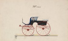 Design for 4 seat Phaeton, no top, no. 1053, 1850-70. Creator: Brewster & Co.