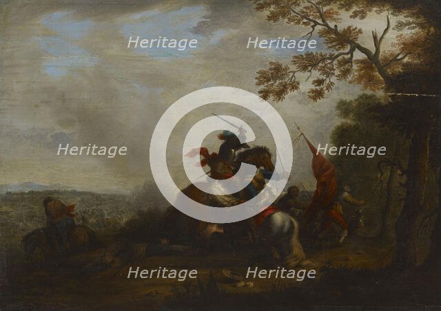 Scene from a cavalry battle, c1640-1660. Creator: Philip Wouverman.