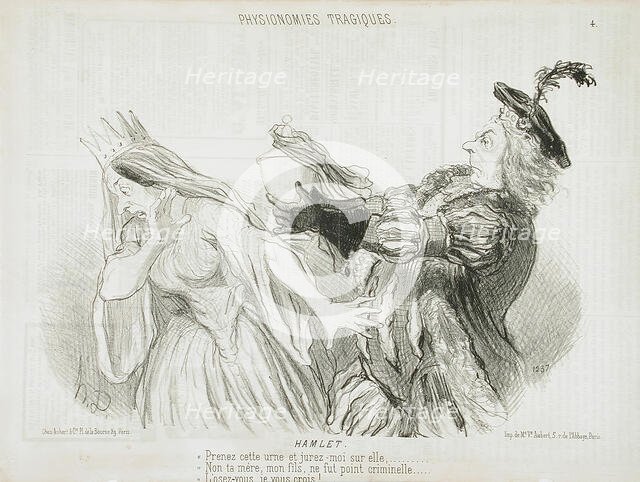 Hamlet, 1851. Creator: Honore Daumier.