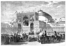 Triumphal Arch erected at Naples during the Fetes recently held in that city - musicians..., 1860. Creator: Unknown.