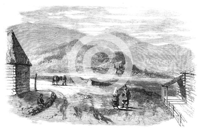 Sketches in Asiatic Russia - Village on the Siberian Side of the Ural Mountains, 1857. Creator: Unknown.