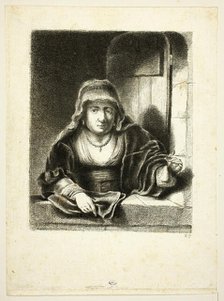 Woman at a Window, 1759. Creator: Jean Pierre Norblin.