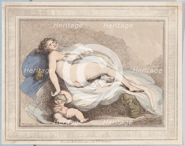 Sleeping Venus and Love, 1799., 1799. Creator: Thomas Rowlandson.