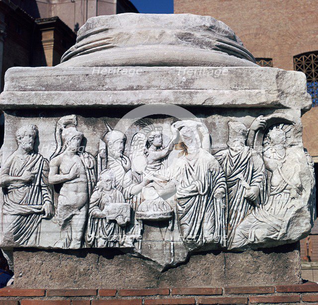 Detail of the base of the Decennial monument, 4th century. Artist: Unknown