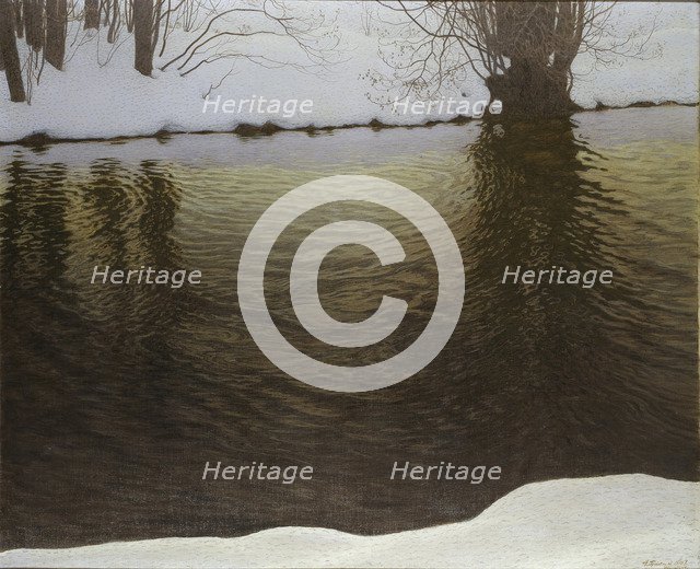 Winter Evening by a River , 1907.