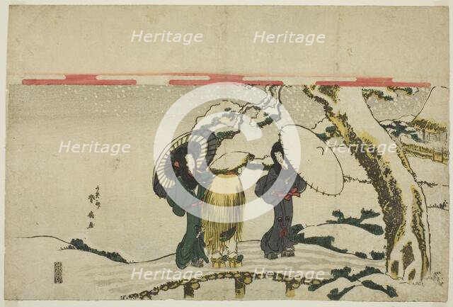 Travelers in Snow, Japan, early 19th century. Creator: Katsukawa Shunsen.