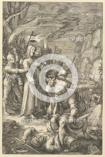 The Betrayal of Christ, from The Passion of Christ, 1598. Creator: Hendrik Goltzius.