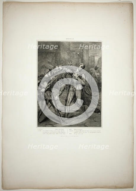 Villain, Thou Diest, plate ten from Othello, 1844. Creator: Theodore Chasseriau.