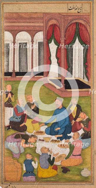 Mary Magdalene Presents Ointment to Jesus, from a Mirror of Holiness..., 1602-1604. Creator: Unknown.