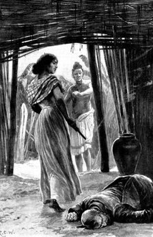 Officer and Man: There came a flash and a cry, and the white man...fell forward...dead, 1898. Creator: Unknown.