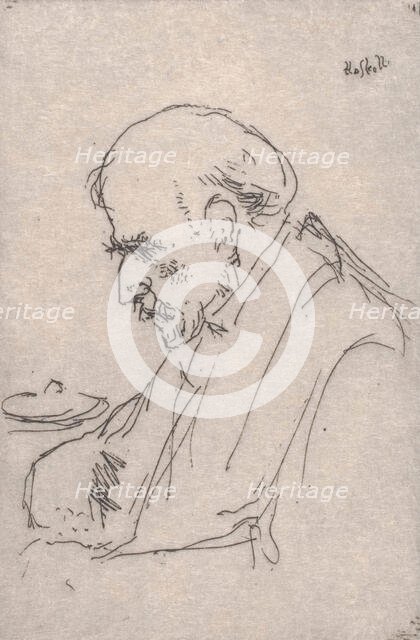 Old Man's Head - A Sketch, 1898. Creator: Ernest Haskell.