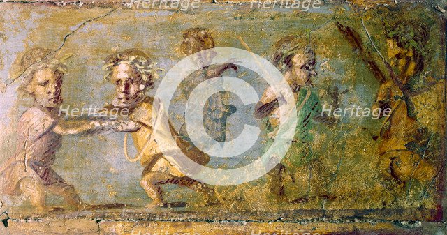 'The Hunt of the Dwarfs', fresco from Pompeii, c1st century BC-1st century AD. Artist: Unknown