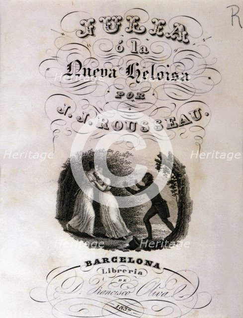 Cover of Julia or the New Heloise by Rousseau published in 1857.