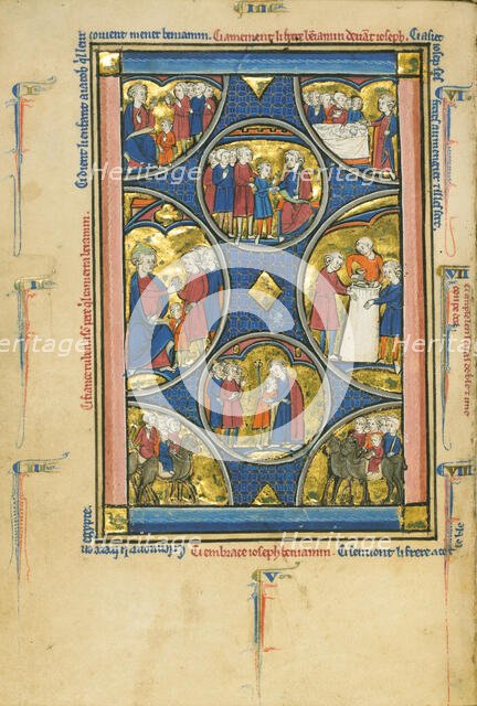 Scenes from the Lives of Jacob and Joseph; Wenceslaus Psalter, about 1250-1260. Creator: Unknown.