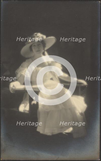 Portrait of a Woman in White Dress, 1907-1943. Creator: Louis Fleckenstein.