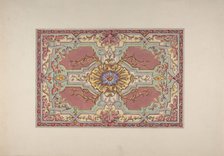 Design for a Painted Ceiling with Strapwork and Foliage on a Rose Background, second half 19th cent. Creators: Jules-Edmond-Charles Lachaise, Eugène-Pierre Gourdet.