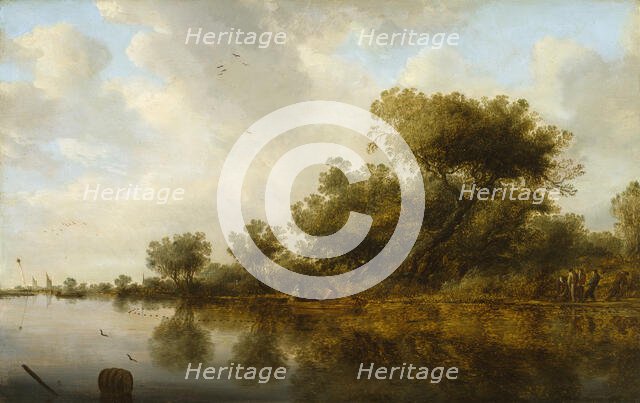 River View with Fishermen, 1633. Creator: Salomon Ruysdael.