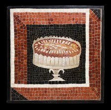 Mosaic Floor Panel Depicting an Almond Cake, 2nd century. Creator: Unknown.