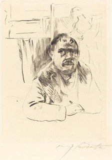 Selbstbildnis im Pelz (Self-Portrait in a Fur Coat), 1913. Creator: Lovis Corinth.