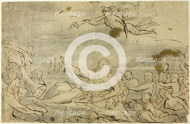 Study for Commerce or the Triumph of the Thames, 1767/80. Creator: James Barry.