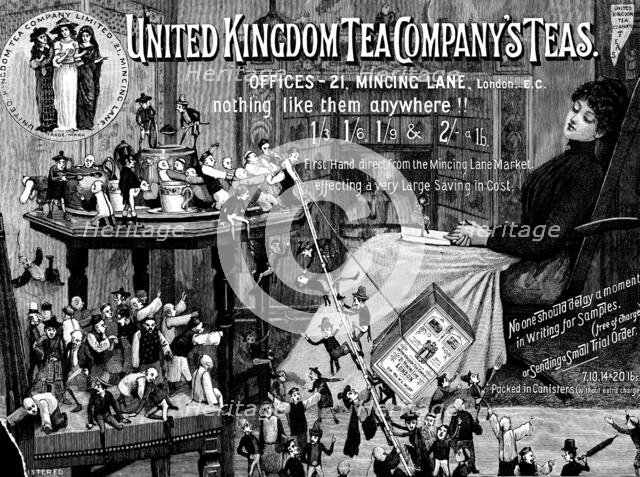 Advertisement for United Kingdom Tea Company’s Teas, 1890. Creator: Unknown.