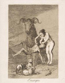 Pllate 60 from 'Los Caprichos': Trials (Ensayos.), 1799. Creator: Francisco Goya.