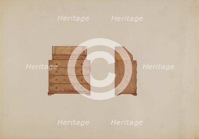 Scrutoir or Butler's Desk, c. 1936. Creator: Fred Weiss.