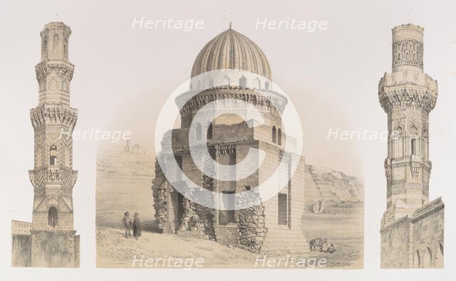87. Tombeaux et Minarets, au Kaire, 1843. Creator: Joseph Philibert Girault De Prangey.