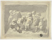 Baby Satyrs and Putti Playing with Donkey, n.d. Creator: Jacob de Wit.