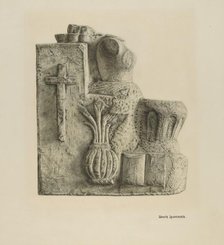 Limestone Font, 1935/1942. Creator: Ursula Lauderdale.