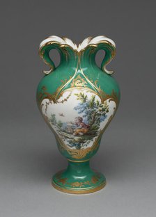 Vase (Vase à oreilles), Sèvres, c. 1756. Creators: Sèvres Porcelain Manufactory, Jean-Claude Deplessis, André-Vincent Vieillard.