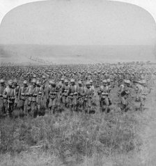 'The gallant Guards Brigade marching on Brandfort', Boer War, South Africa, 1901. Artist: Underwood & Underwood