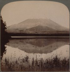 'Snow-capped Mount Fuji, (12,365 ft.) mirrored in still waters of Lake Shoji, Japan', 1904.  Artist: Unknown.
