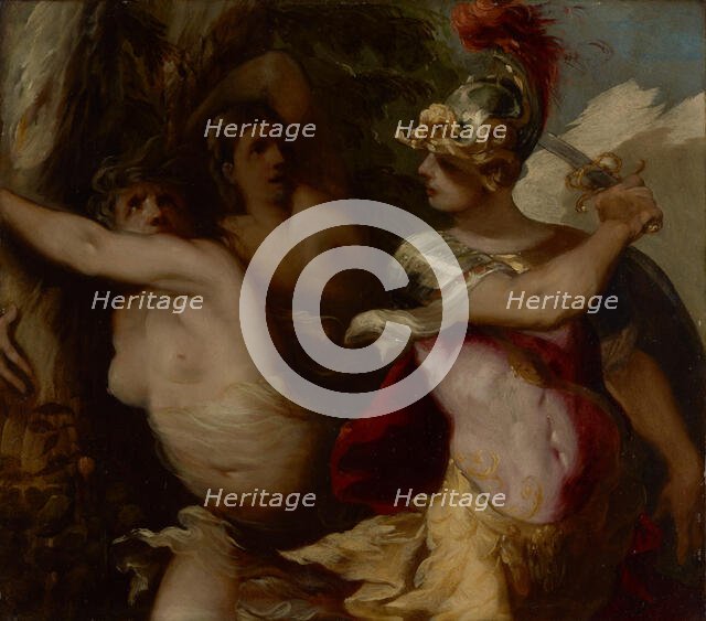 Rinaldo's Conquest of the Enchanted Forest, about 1650-1655. Creator: Francesco Maffei.