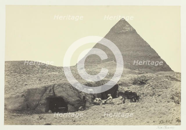 Rock-Tombs and Belzoni's Pyramid, Gizeh, 1857. Creator: Francis Frith.