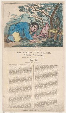 The Famous Coal Heaver Black Charley Looking into the Mouth of the Wonderful ..., February 25, 1805. Creator: Thomas Rowlandson.