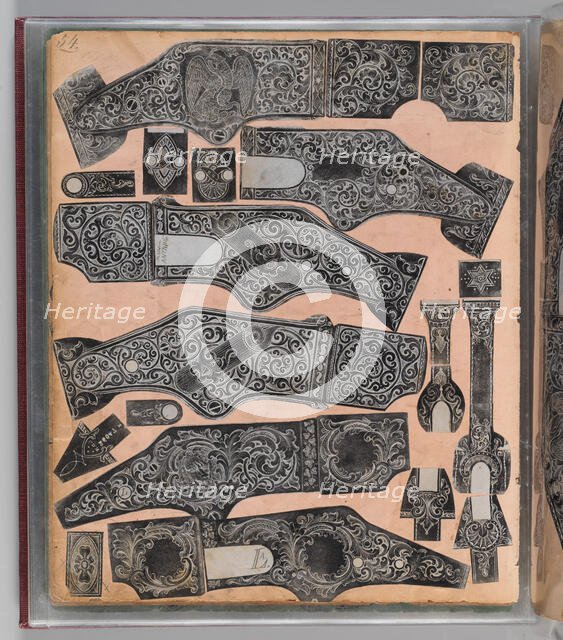 Workbook Recording the Engraved Firearms Ornament of Louis D. Nimschke, American, c1850-1900. Creator: Louis D. Nimschke.