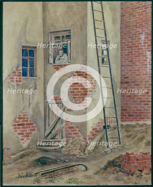 Stage design for the play The Lower Depths by M. Gorky, 1902. Artist: Simov, Viktor Andreyevich (1858-1935)