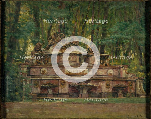 Buffet d'eau in the Grand Trianon gardens, 1917. Creator: Marius Michel.