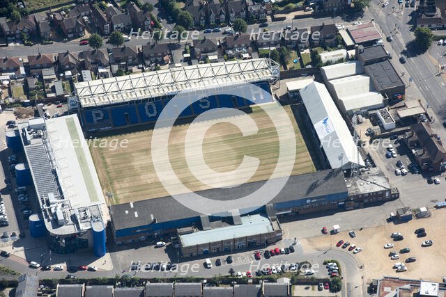 London Road Stadium, home to Peterborough United FC, Peterborough, Cambridgeshire, 2018. Creator: Emma Trevarthen.