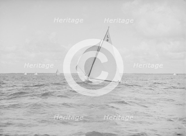 The 6 Metre Class 'The Whim' running downwind, 1912. Creator: Kirk & Sons of Cowes.