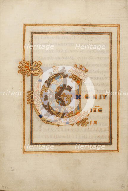 Decorated Initial V; Gospel Lectionary, late 10th century. Creator: Unknown.