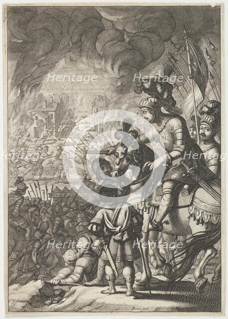 La Pucelle ou la France délivrée'. Plate 12, 1656. Creator: Abraham Bosse.