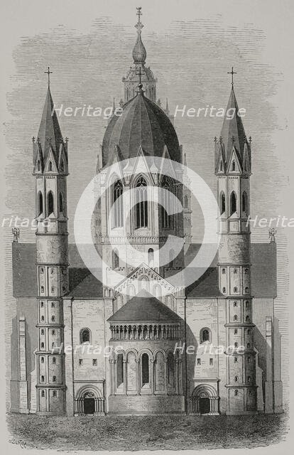Exterior of Mainz Cathedral, Germany, 1877.  Creator: Unknown.