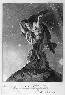 Atlas Supports the Heavens on his Shoulders, 1655. Creator: Unknown.