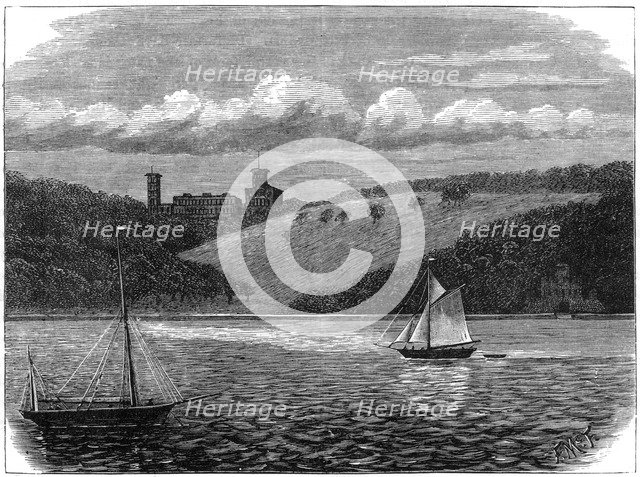 Osborne House, Isle of Wight, as seen from the sea, late 19th century. Artist: Unknown